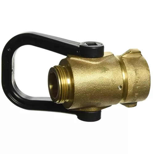 BSO150NST - Brass Fire Equipment, Ball Shut-Off Nozzle, 1-1/2" NST (NH) Base Thread x 1-1/2" NST (NH) Tip Thread