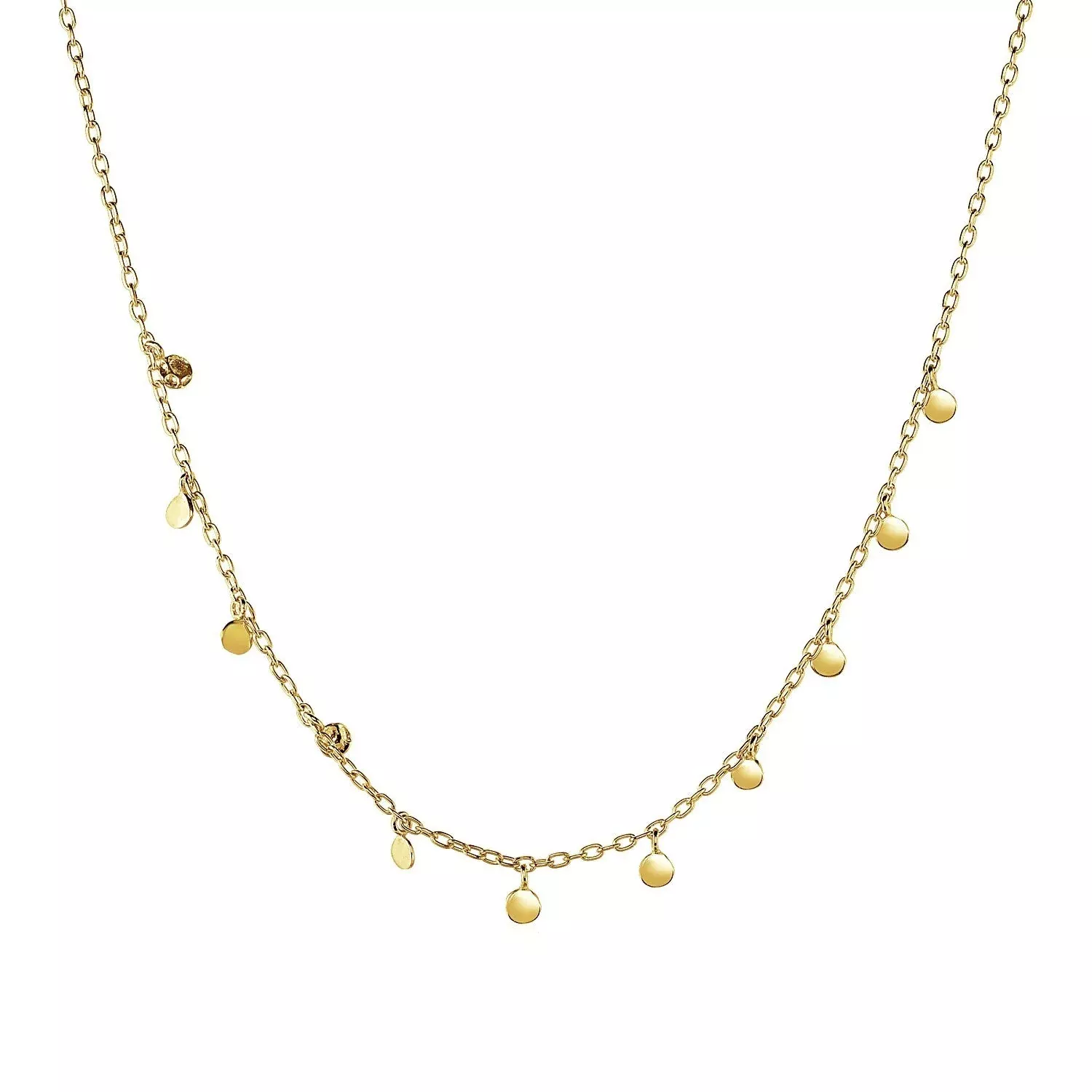 Choker Necklace with Hammered Beads in 14k Yellow Gold