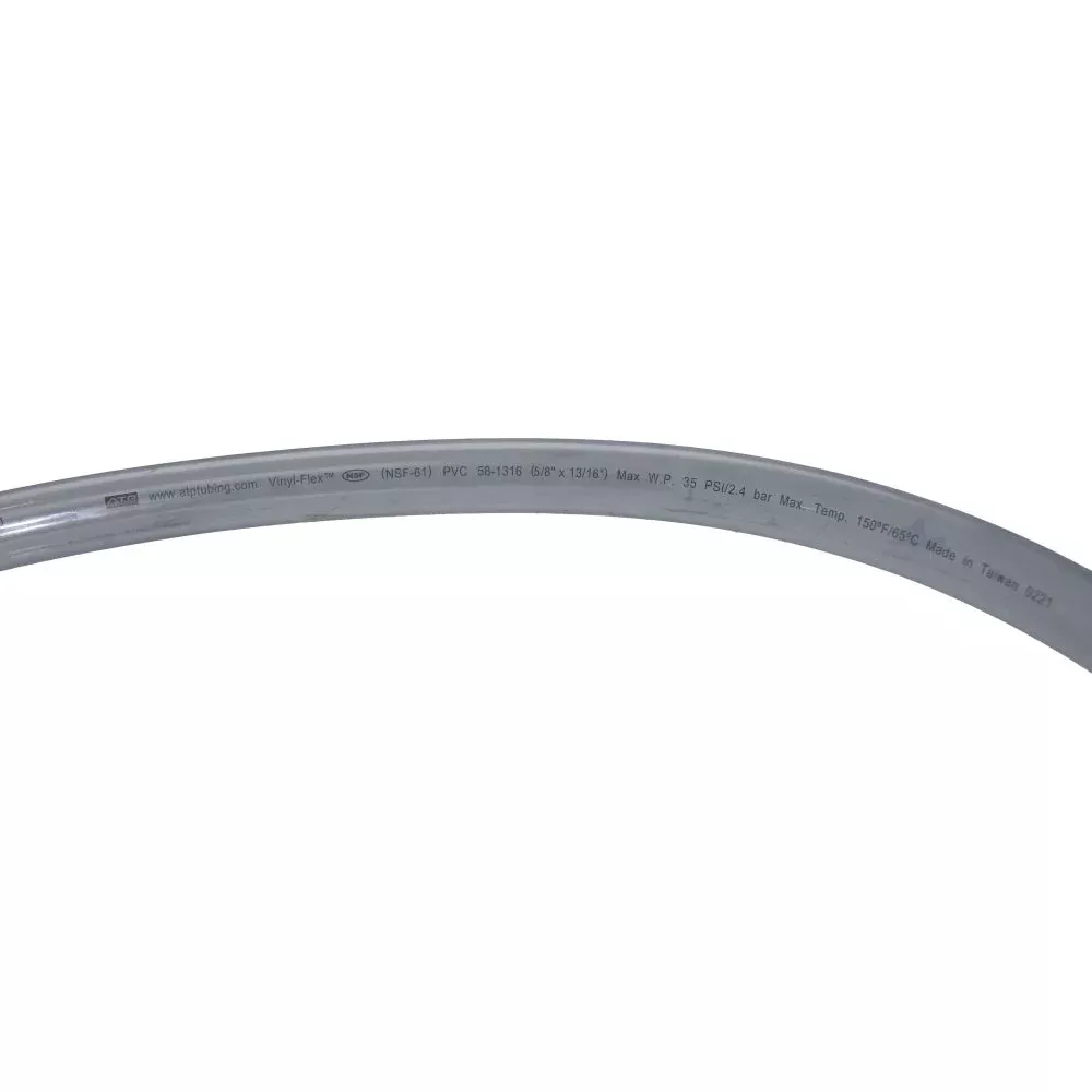 Clear Flexible PVC Tubing 5/8 ID x 13/16 OD