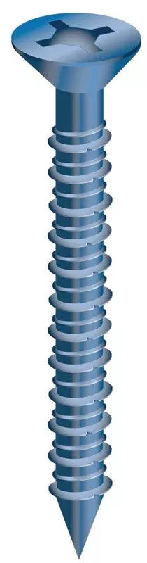 Cobra Anchors 631W Screw, 1/4 in Thread, 1-3/4 in L, Flat Head, Phillips, Robertson Drive, Steel, 10/PK