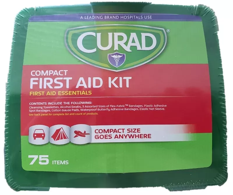 Curad CURFAK200RB Compact Latex-Free First Aid Kit, 75 -Piece