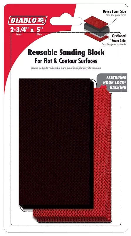 Diablo DFB234DUOH01G Reusable Hand Sanding Block, 80, 120, 220 Grit