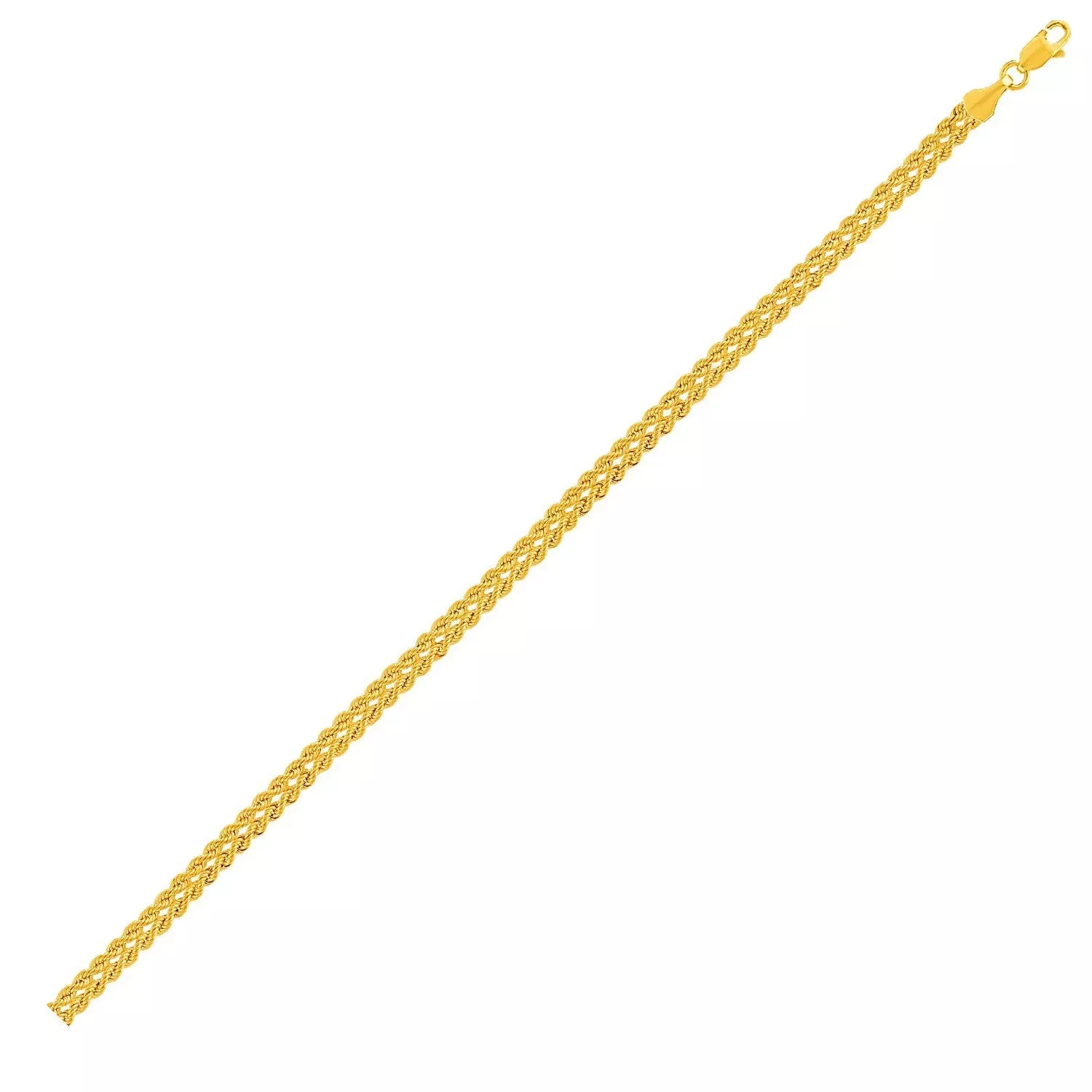 Double Rope Chain Bracelet in 10k Yellow Gold