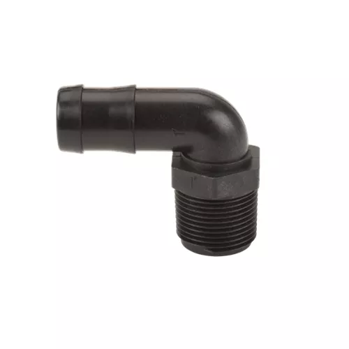 ELB-100-90-HB-POLY - MPTx Hose Shank 90 Degree Poly