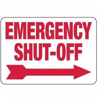 Emergency Shut Off Arrow R/W 3.25"X6.5"