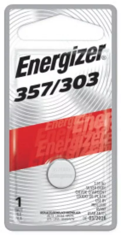 Energizer 357BPZ Coin Cell Battery, 1.5 V Battery, 150 mAh, Silver Oxide, 357 Battery, Pack of 6