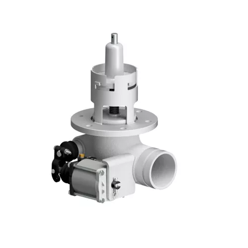 EV46672ALB - 3" Flat Seat Aluminum Emergency Valve – External Air – 90 Degree Elbow