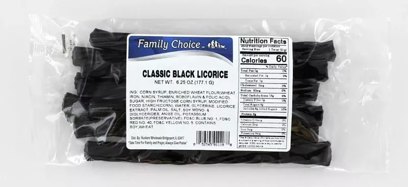 Family Choice 1118 Licorice, Classic Black, 7 oz, Pack of 12