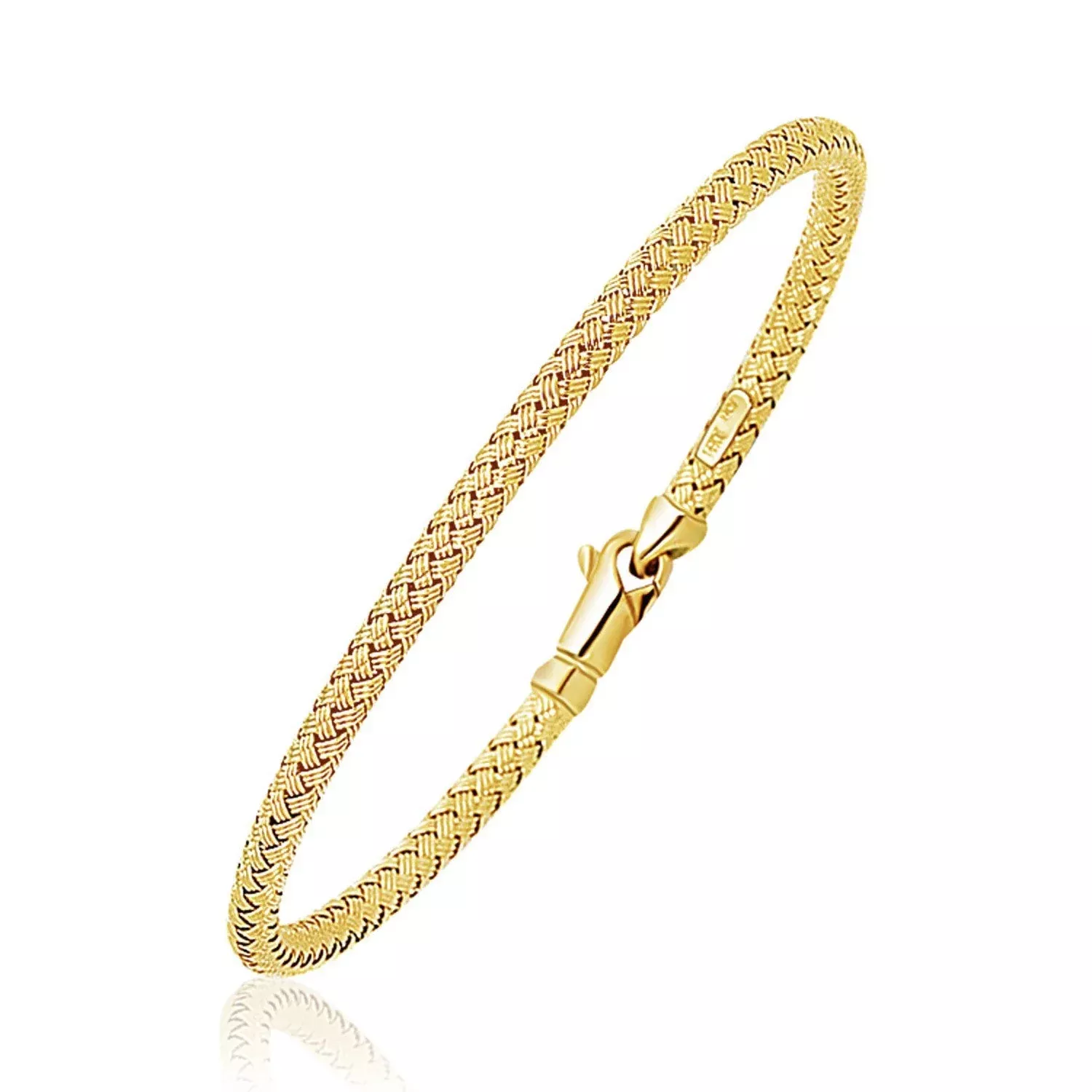 Fancy Weave Bangle in 14k Yellow Gold (3.0mm)