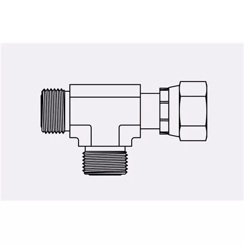 FF6602-20-20-20 - ORFS to ORFS Swivel Run Tee
