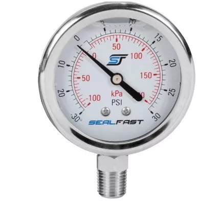 G25601PSS - 2-1/2"0-60 Liquid Filled SS Gauge 1/4"Bottom Mount