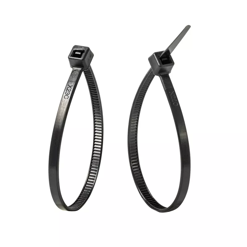 Gardner Bender 46-206UVB Cable Tie, 0.22 in Max Bundle Dia, Double-Lock Locking, 6/6 Nylon, Black, 6 in L, 100/PK