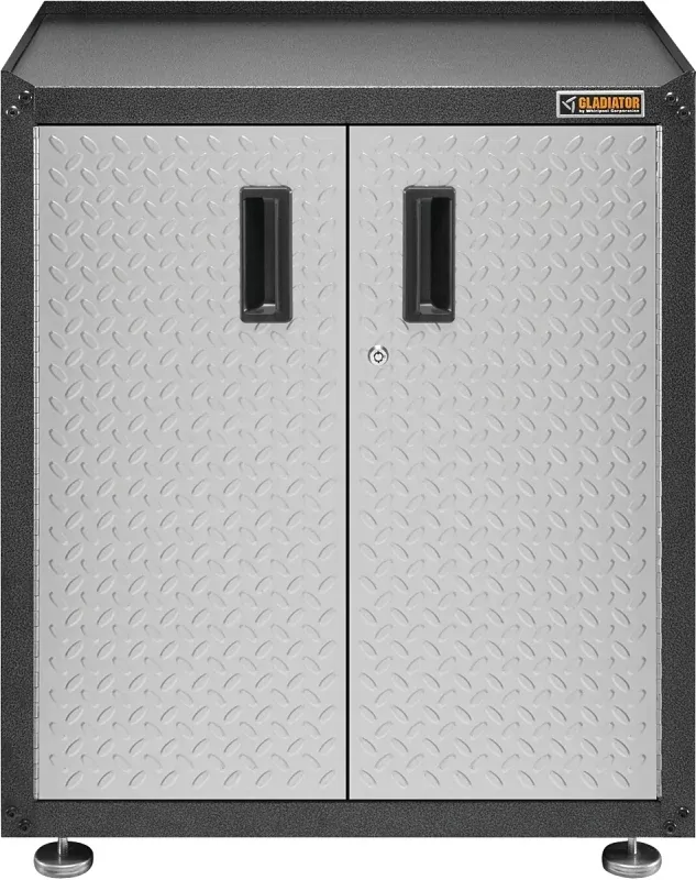 Gladiator GAGB28FDYG Modular Gear Box, 300 lb, 2-Shelf, Steel, Silver Tread
