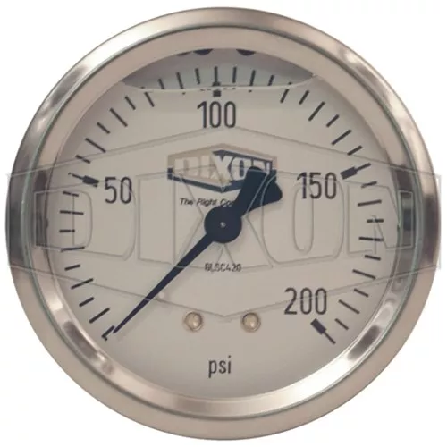 GLSC405 - Liquid Filled Center Back Mount Stainless Case Gauge