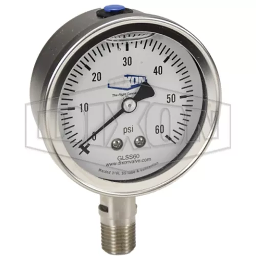 GLSS1000 - Stainless Liquid Filled Lower Mount Gauge