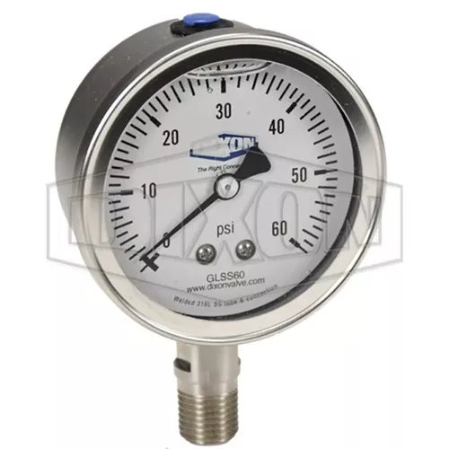 GLSS30 - Stainless Liquid Filled Lower Mount Gauge