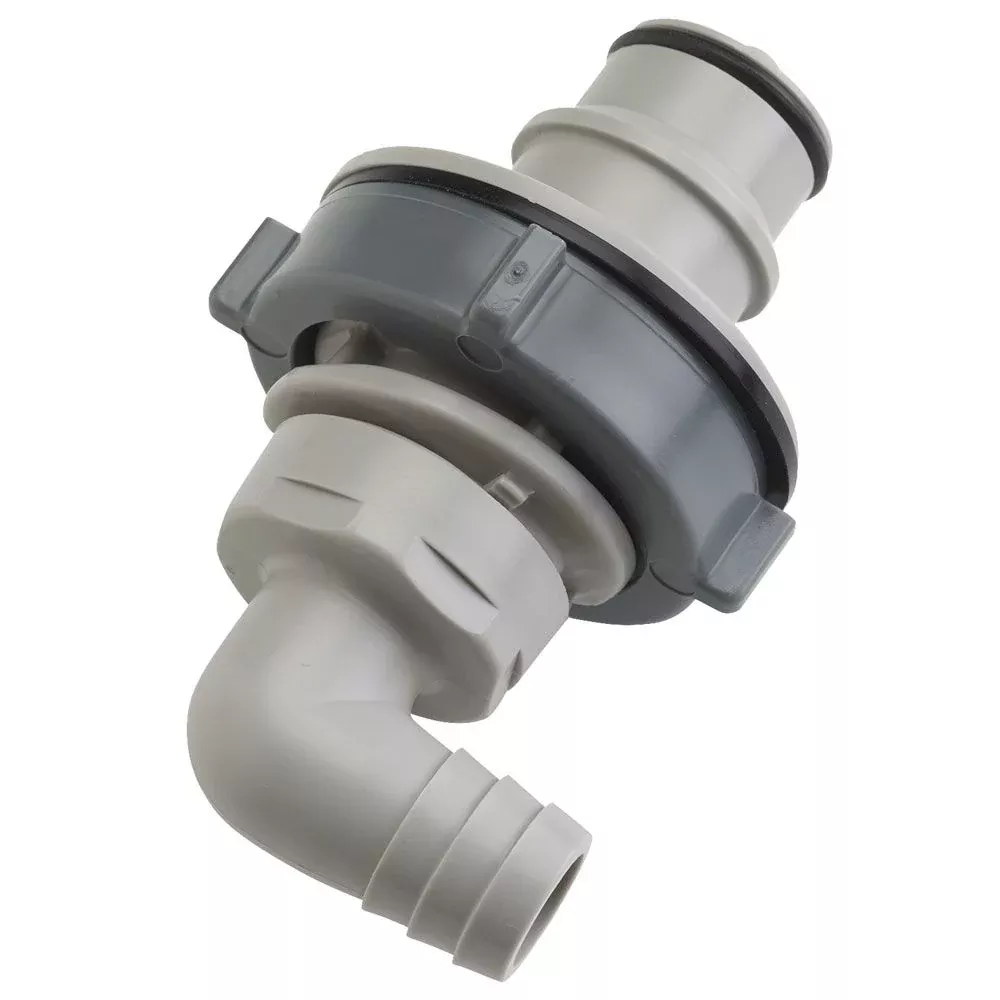 HFC43812 Non-Valved Elbow Panel Mount Hose Barb Coupling Insert 1/2 ID Barb