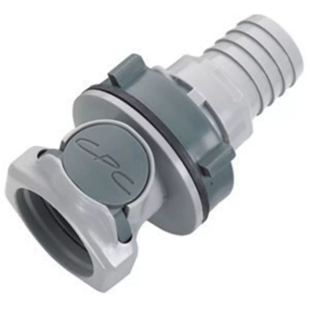 HFCD161212 Valved Panel Mount Hose Barb Coupling Body 3/4 ID Barb
