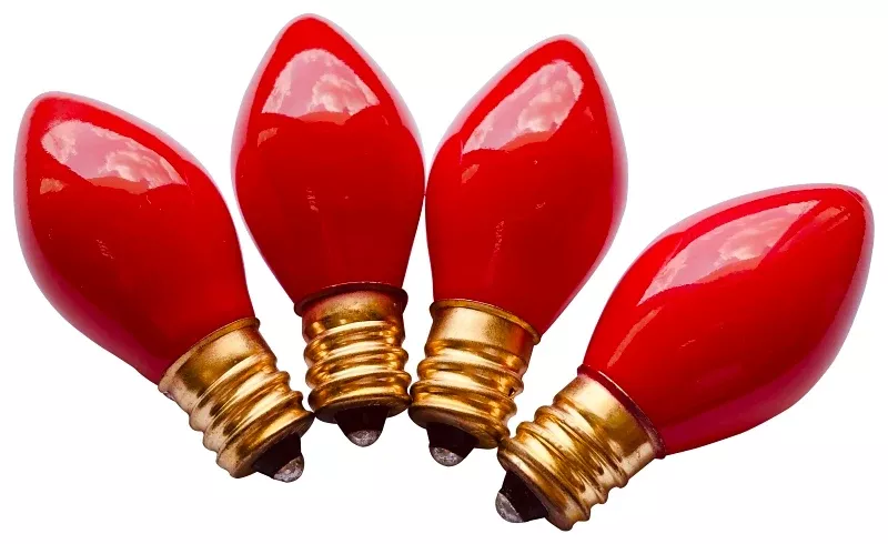 Hometown Holidays 16292 Replacement Bulb, 5 W, Candelabra Lamp Base, Incandescent Lamp, Ceramic Red Light