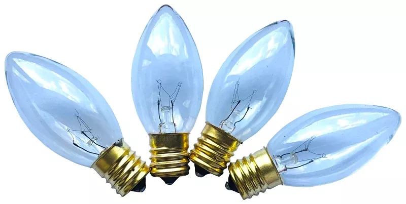Hometown Holidays 16520 Type C Light Bulb, 7 W, Intermediate Lamp Base, Incandescent, Clear, 3000 hr Average Life, Pack of 25