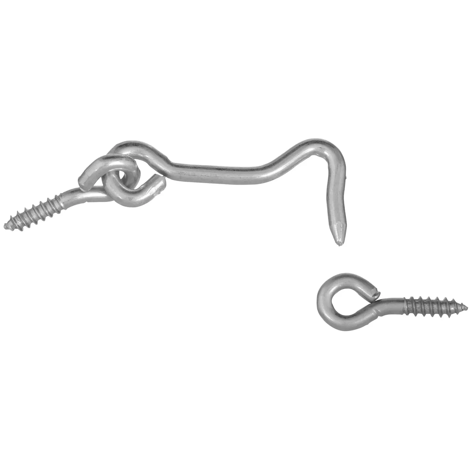 Hook & Eye, Zinc-plated Steel, 2 In., 2-pk.