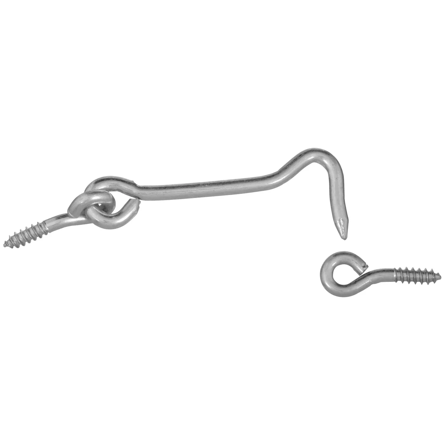 Hook & Eye, Zinc-plated Steel, 3 In., 2-pk.