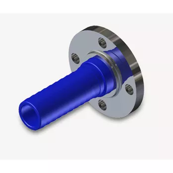 HS2FTBSS - 2"Flange x Hose Barb Poly with SS Flange