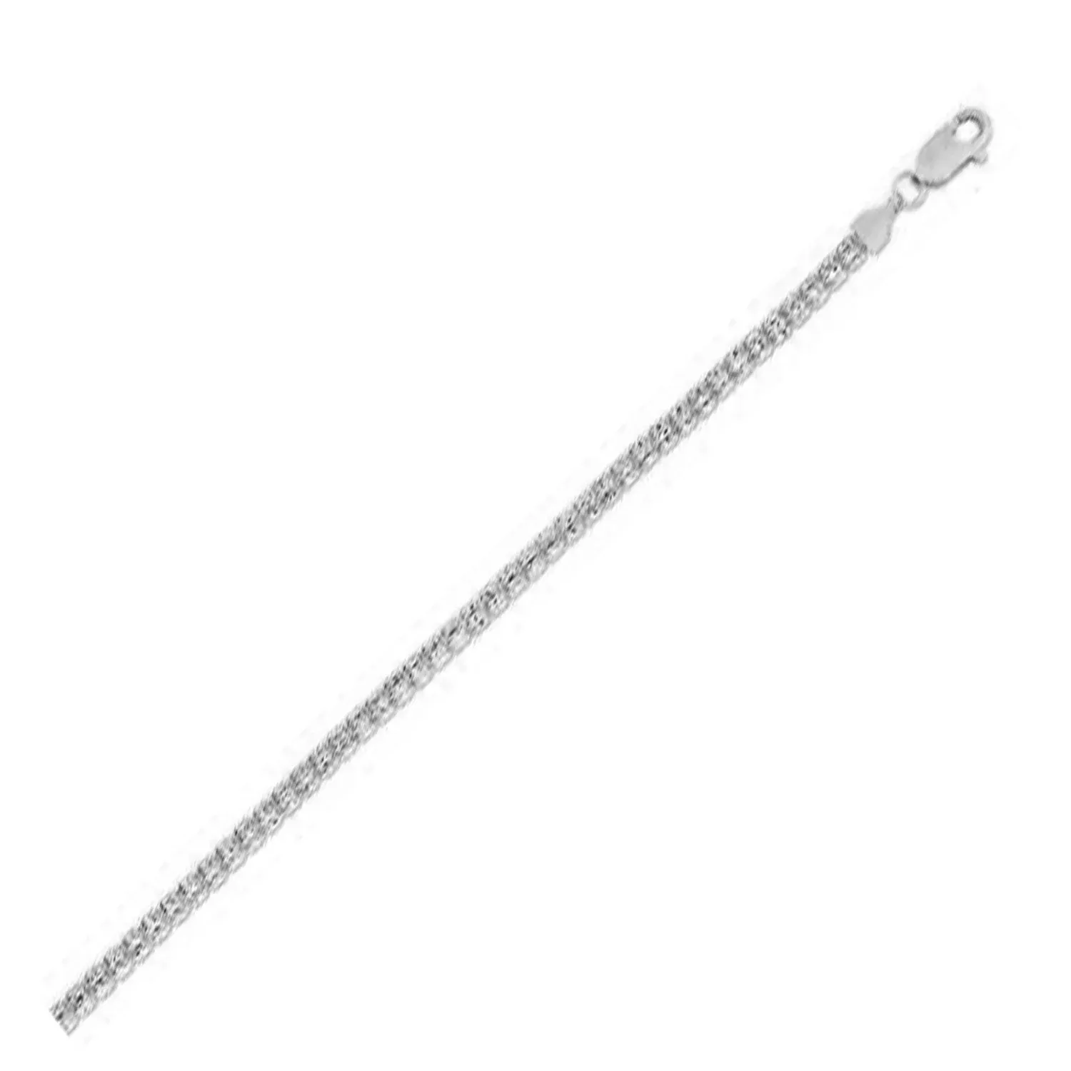 Ice Barrel Chain Bracelet in 14k White Gold(3.14 mm)
