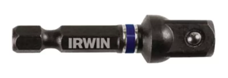 Irwin 1837572 Socket Adapter, 1/4 in Drive, Hex Drive, 3/8 in Output Drive, Square Output Drive, 2 in L, Steel, Pack of 3