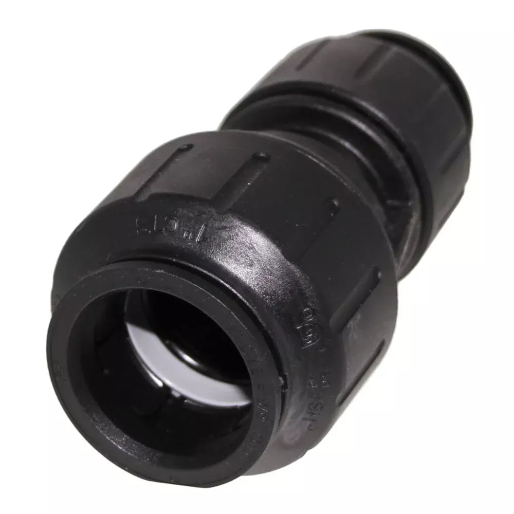 John Guest Black Reducing Coupler - 1 CTS x 3/4 CTS