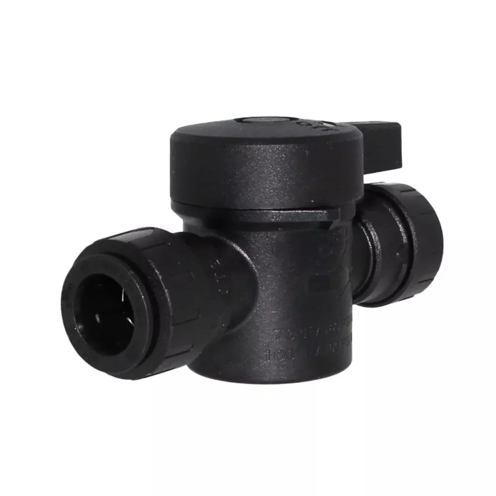 John Guest Two-Way Ball Valve: 3/4 in, Acetal, Straight, Push x Push