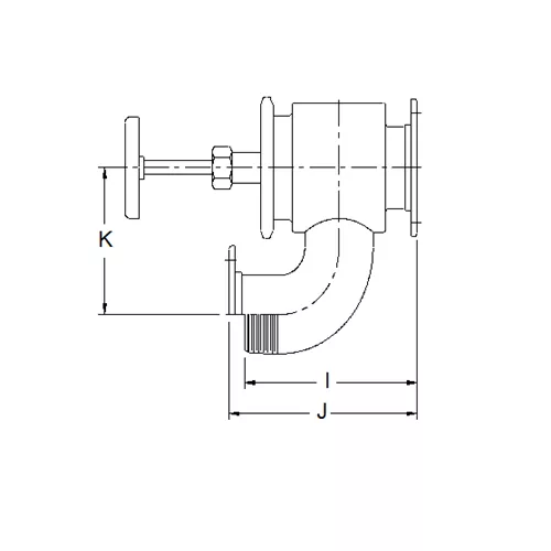 JQ703SST - 3" Steam Jacketed Hydrolet QRB Valve – 90 Degree Elbow