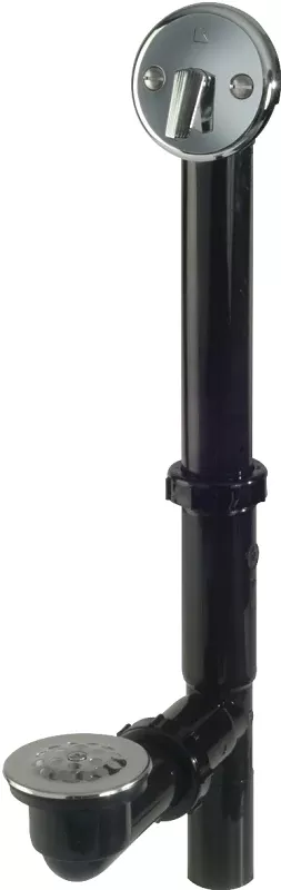 Keeney 64B Bath Drain, Plastic, Black, Chrome-Plated