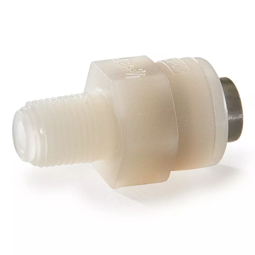 Kynar PVDF Male Connector - 3/8 x 1/8 NPTF