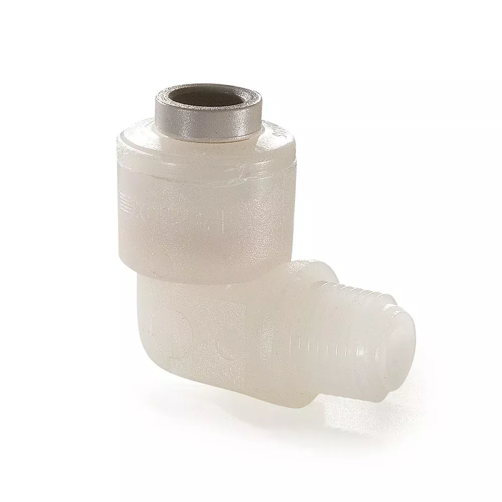 Kynar PVDF Male Elbow - 1/4 x 1/8 NPTF