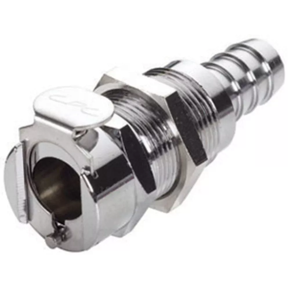 LCD16005 Valved Panel Mount Hose Barb Coupling Body 5/16 ID Barb