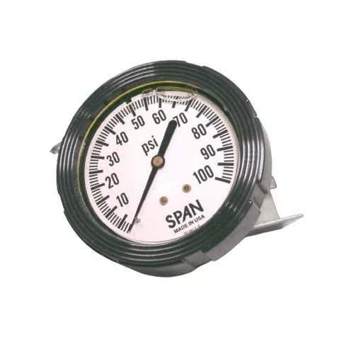 LFP220-200PSI-G - 2-1/2"0-200 Liquid Filled Panel Mount U-Clamp Span Gauge