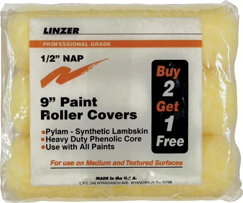 Linzer Pylam RS1443 Roller Cover, 1/2 in Thick Nap, 9 in L