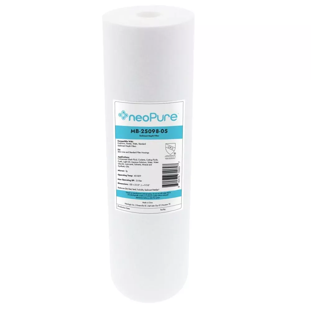 Neo-Pure MB-25098-05 9-7/8" Polypropylene Sediment Depth Filter 5 Mic