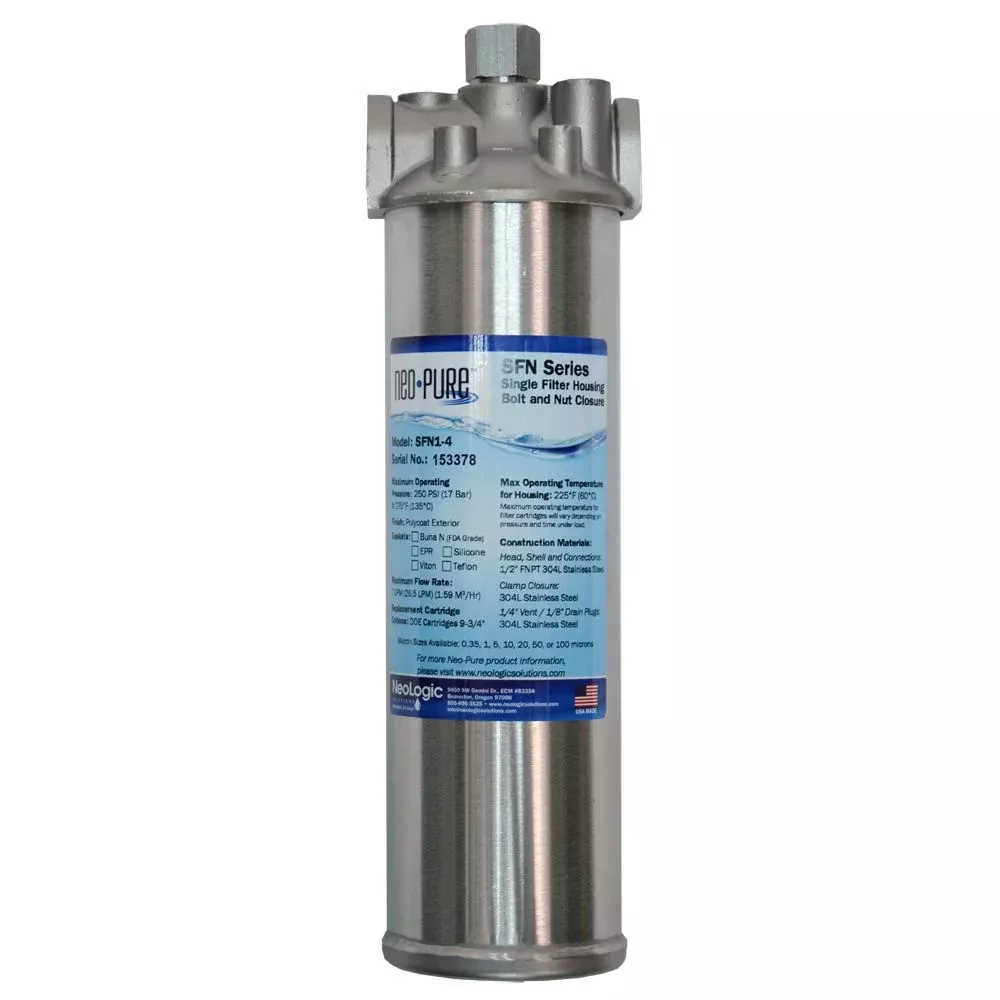 Neo-Pure SFN-1 Single Filter Housing with Bolt and Nut Closure