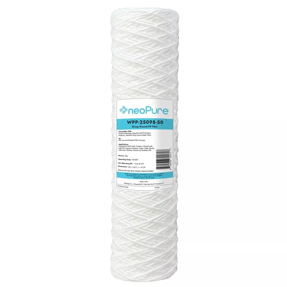 Neo-Pure WPP-25098-50 10" Surfactant Free String Wound Filter 50 Micron