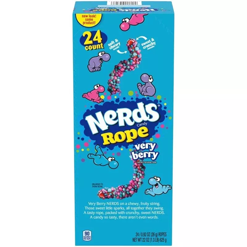 NeRdS 717015 Rope Candy, Solid, Berry, 0.92 oz, Pack of 24