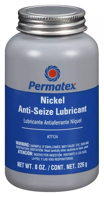Permatex 77124 Lubricant, Graphite, Mineral Oil, Nickel Base, Silver, 8 oz Bottle, Paste