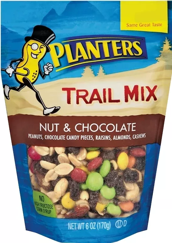 Planters 422491 Trail Mix, Chocolate, Nuts, 6 oz Bag, Pack of 12