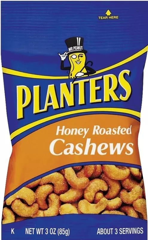 Planters 422700 Cashew, Honey Roasted, 3 oz Bag, Pack of 12