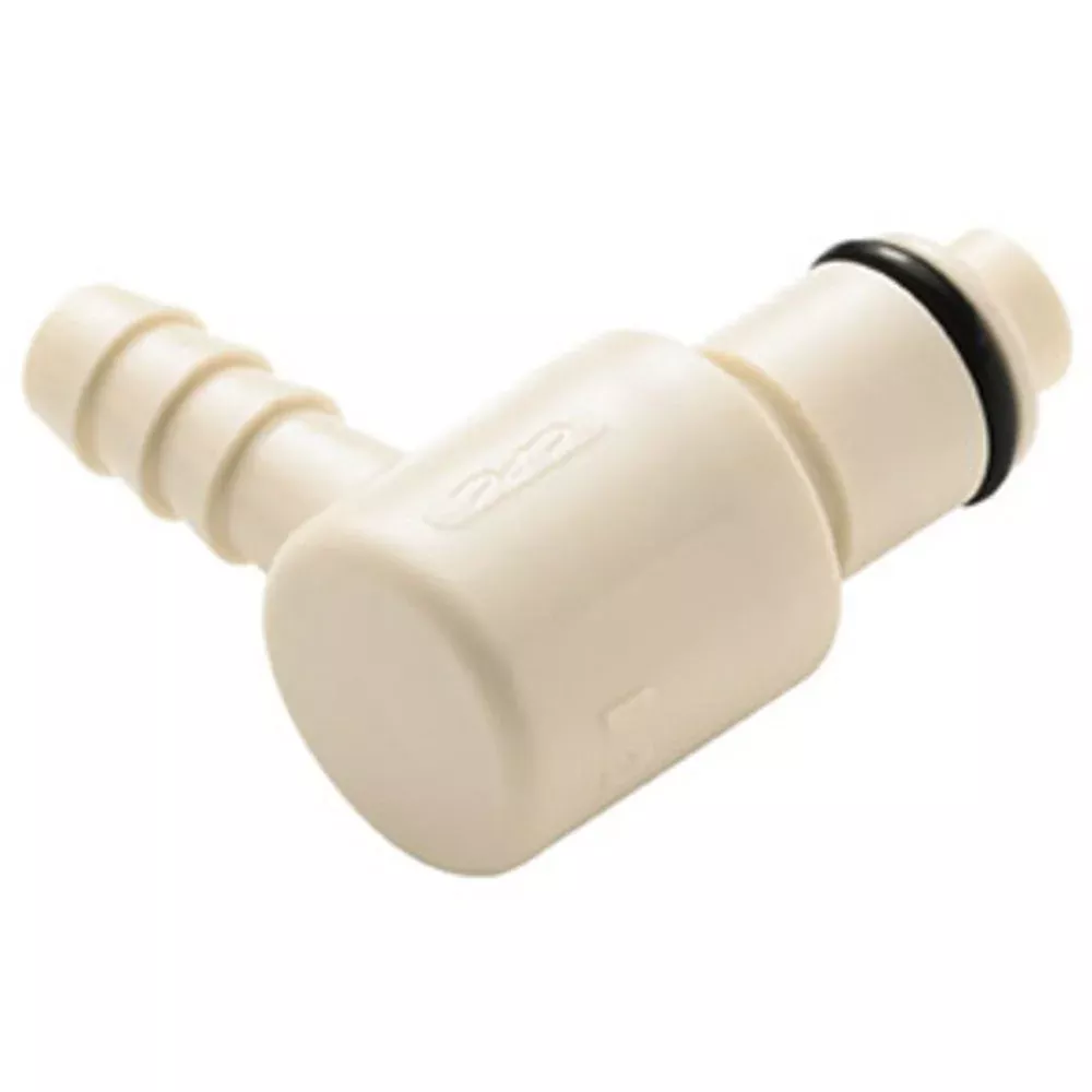 PLCD2300412 Valved Elbow Hose Barb Coupling Insert 1/4 ID Barb