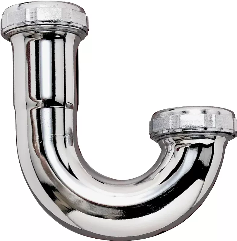 Plumb Pak PP20202 J-Bend, 1-1/2 in, 22 ga Thick Wall, Brass, Chrome