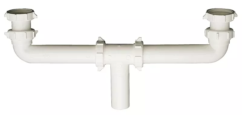 Plumb Pak PP20930 Center Outlet, 1-1/2 in, Slip-Joint, Plastic, White