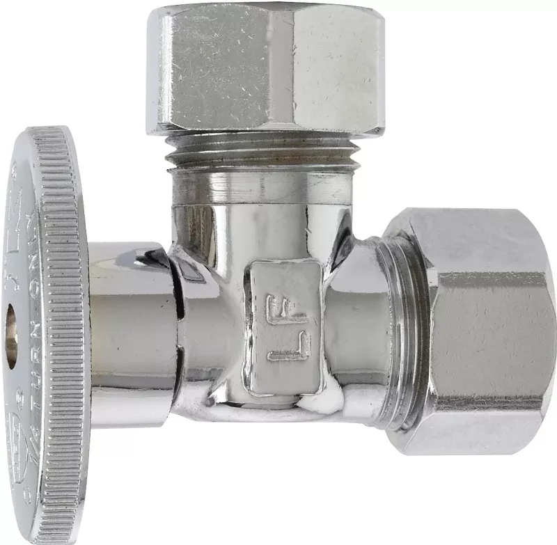 Plumb Pak PP67PCLF Shut-Off Valve, 5/8 x 7/16 in Connection, Compression, Quarter-Turn Actuator, Brass Body