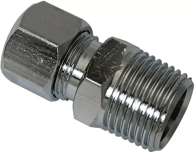 Plumb Pak PP72PCLF Straight Adapter, 3/8 in, FIP x Compression, Brass, Chrome-Plated
